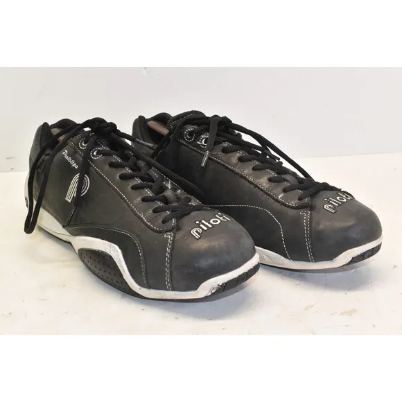 Piloti Men's Prototipo GT Driving Racing Black Leather Shoes Size 10.5