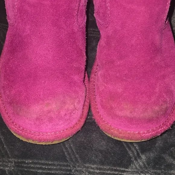 Pink Suede Boots with Shearling Lining