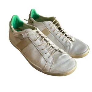 Plae Unisex White Leather Sneakers Shoes Women’s Size 10 Men’s Size 8.5 Used