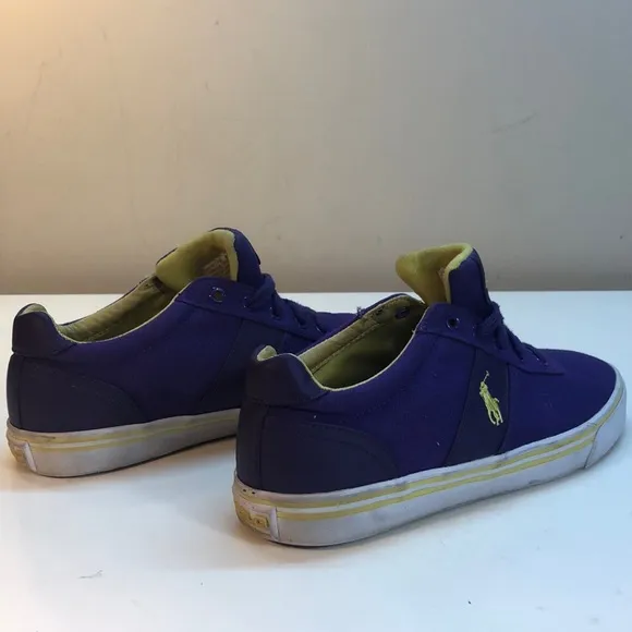 Polo Purple Canvas &amp; Leather Shoes Yellow Pony