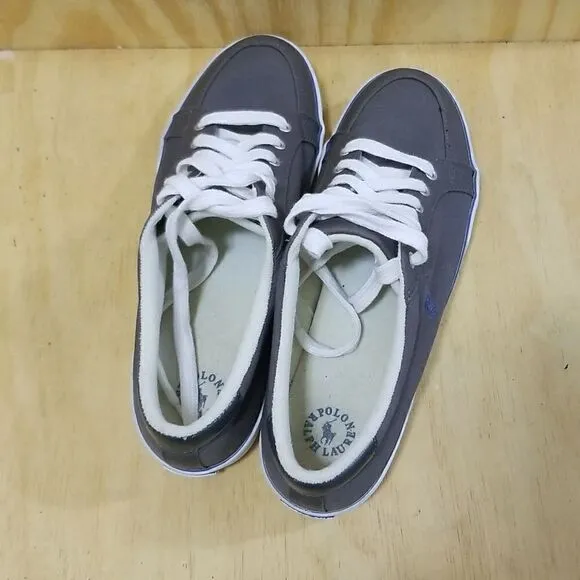 Polo Ralph Lauren Bryn Canvas Sneakers Men's 12 Grey Blue Casual Shoes
