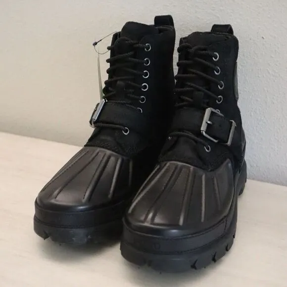 Polo Ralph Lauren Men Sz 8D Black Oslo High Waterproof Leather-Suede Boots $188