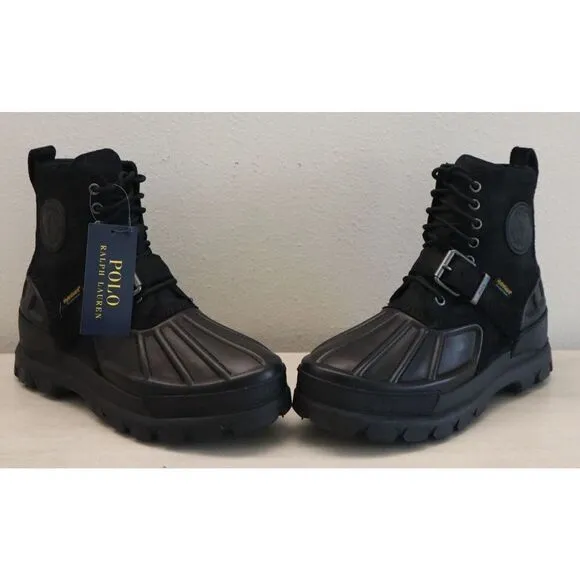 Polo Ralph Lauren Men Sz 8D Black Oslo High Waterproof Leather-Suede Boots $188