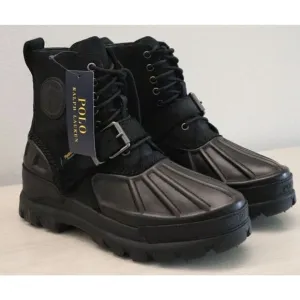 Polo Ralph Lauren Men Sz 8D Black Oslo High Waterproof Leather-Suede Boots $188