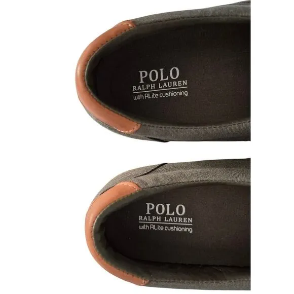 Polo Ralph Lauren Men Thompson P Sneakers US 13D Deep Olive Green Canvas Shoes
