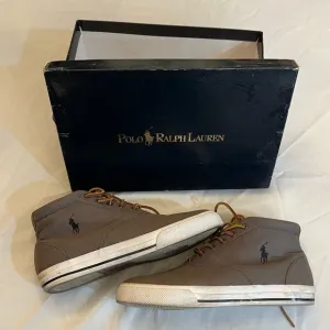 POLO RALPH LAUREN Men’s Canvas Mid Top Shoes, Size 10.5.