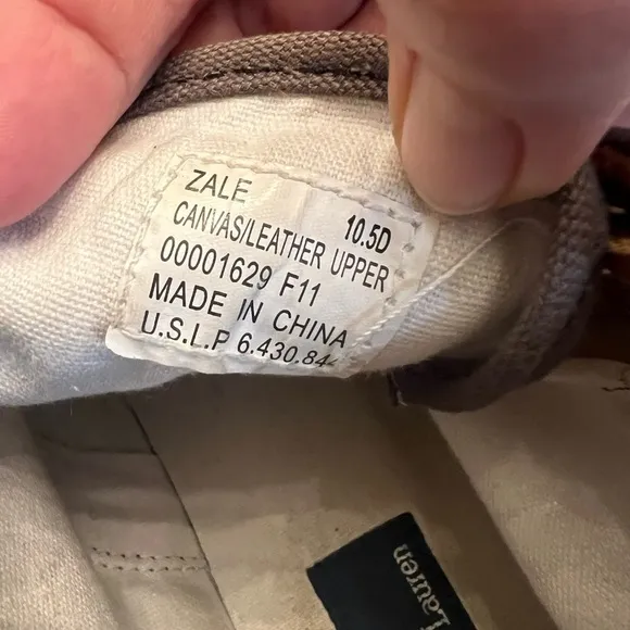 POLO RALPH LAUREN Men’s Canvas Mid Top Shoes, Size 10.5.