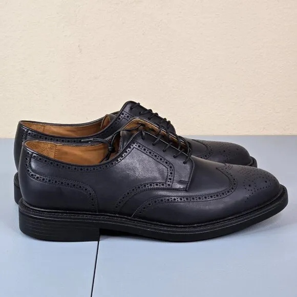 Polo Ralph Lauren Shoes Mens 12 D Black Wingtips Asher Brogue Derby Vibram