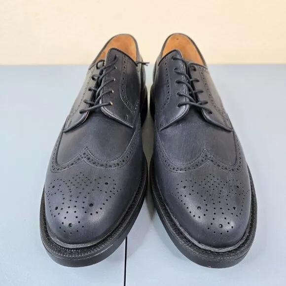Polo Ralph Lauren Shoes Mens 12 D Black Wingtips Asher Brogue Derby Vibram