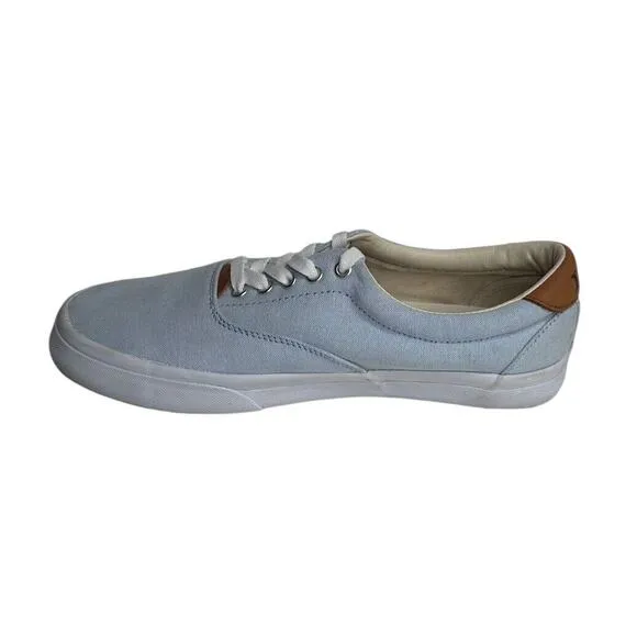 POLO RALPH LAUREN Thorton Cotton Canvas Light Blue Pony Oxford Sneakers Mens 8D
