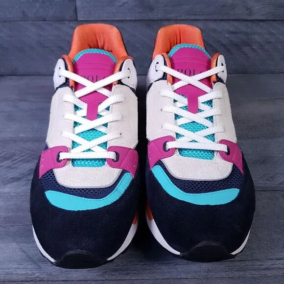 POLO RALPH LAUREN Trackster 200 Trainer Shoes Mens 13 Purple Teal Blue Sneakers