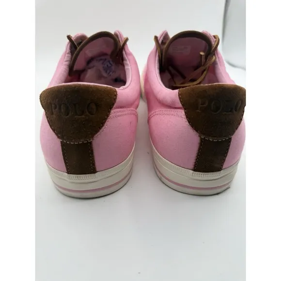 Polo Ralph Lauren Vaughn Canvas Sneakers Pink Casual Shoes Mens Size 15D
