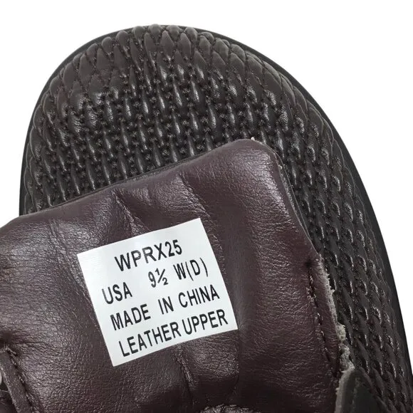 Propet Olivia NWOT Brown Leather Comfort Shoes 9.5W (D) WPRX25 Diabetic Stretch