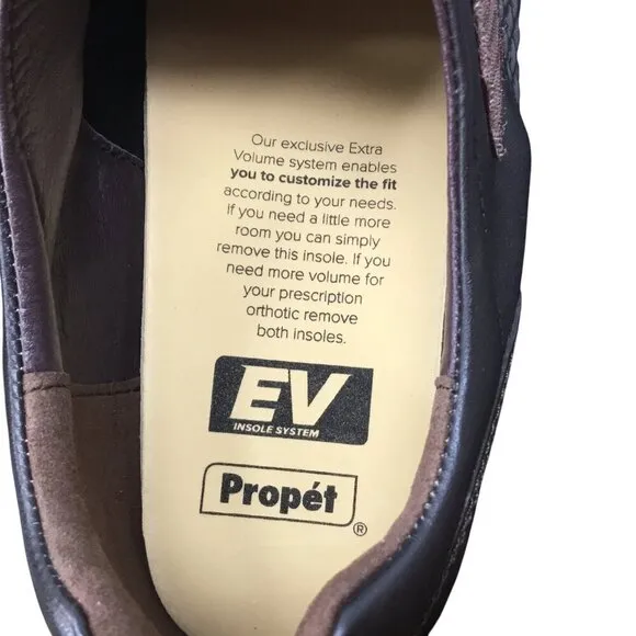 Propet Olivia NWOT Brown Leather Comfort Shoes 9.5W (D) WPRX25 Diabetic Stretch