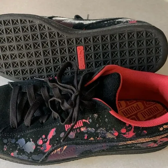 Puma Basket Classic Splatter Suede Sneakers Men's Ankle-High Training Shoes 8.5