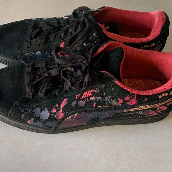 Puma Basket Classic Splatter Suede Sneakers Men's Ankle-High Training Shoes 8.5
