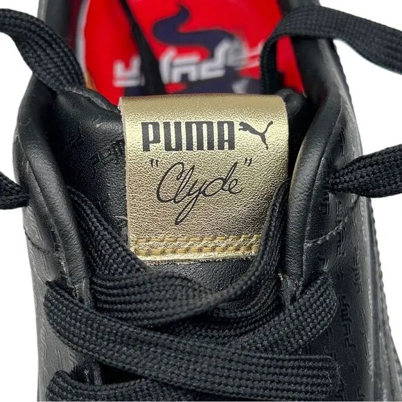 Puma Clyde Speed Tribes Black Gold Sneakers Size 8.5