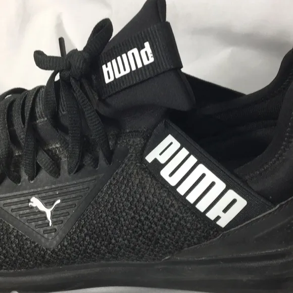 Puma Mens Enzo Beta Black and Green Training Shoes Size 10.5 Like-New Condition