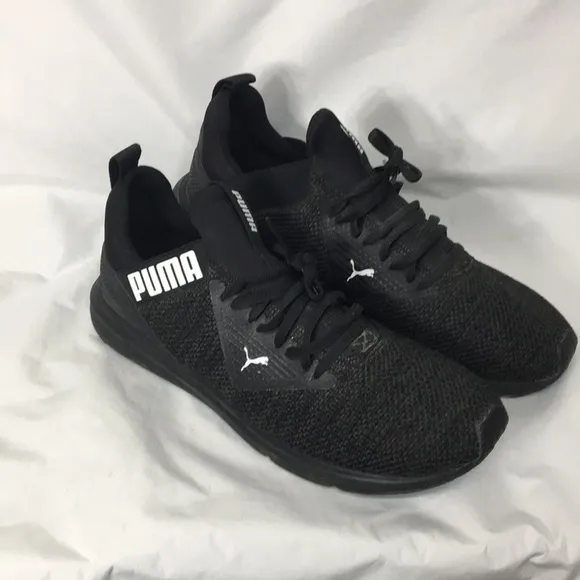 Puma Mens Enzo Beta Black and Green Training Shoes Size 10.5 Like-New Condition