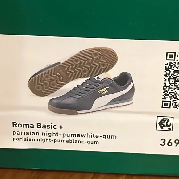 Puma Roma Basic Shoes Sneakers new 369571 37 Parisian Night Blue Mens Size 10.5