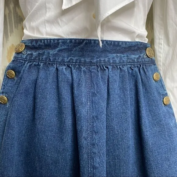 Ralph Lauren Nautical Dark Denim Circle Skirt