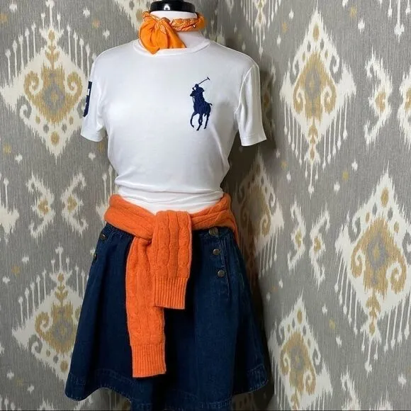 Ralph Lauren Nautical Dark Denim Circle Skirt