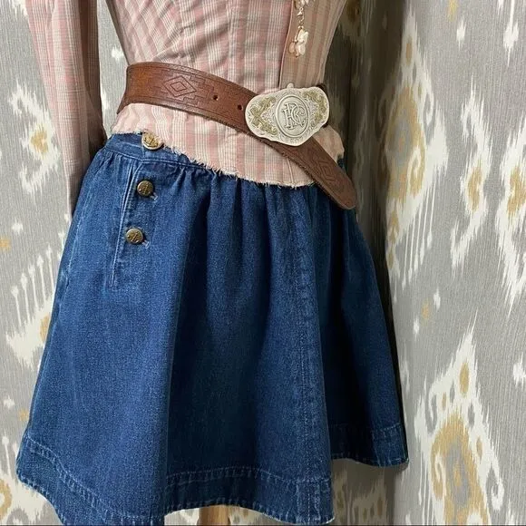 Ralph Lauren Nautical Dark Denim Circle Skirt