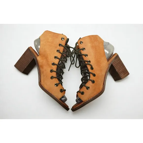 RARE $178 Jeffrey Campbell Free People Minimal Lace Up Heel Sandal 6