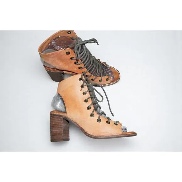 RARE $178 Jeffrey Campbell Free People Minimal Lace Up Heel Sandal 6