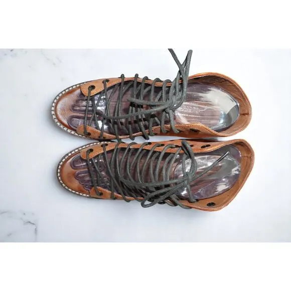 RARE $178 Jeffrey Campbell Free People Minimal Lace Up Heel Sandal 6