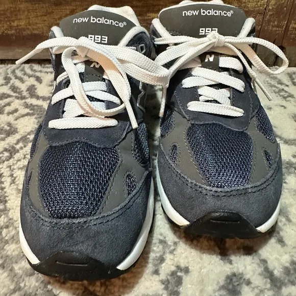 RARE - Kids Size 3 New Balance 993 Gray Blue Sneakers Shoes Kids PC993NW