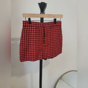 RED Valentino Wool Vichy Gingham Check Shorts Skort US 8 EU40