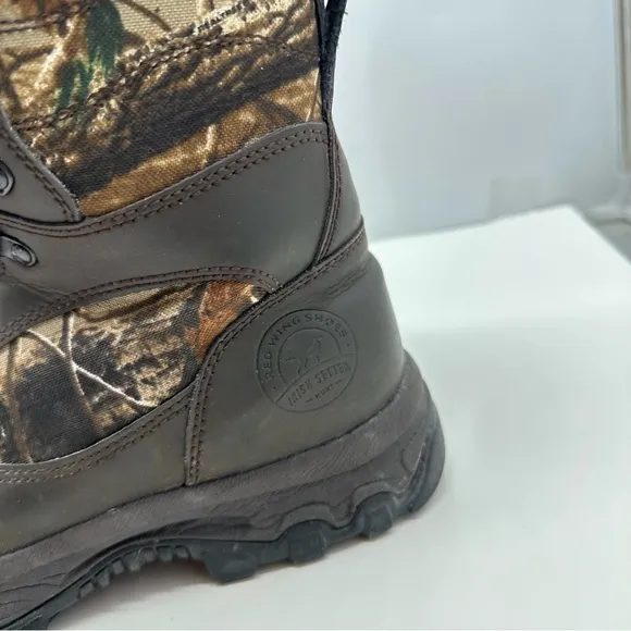 Red Wing Irish Setter Mens 8.5 Hunting Boots Camouflage 600G Mid Calf Insulated