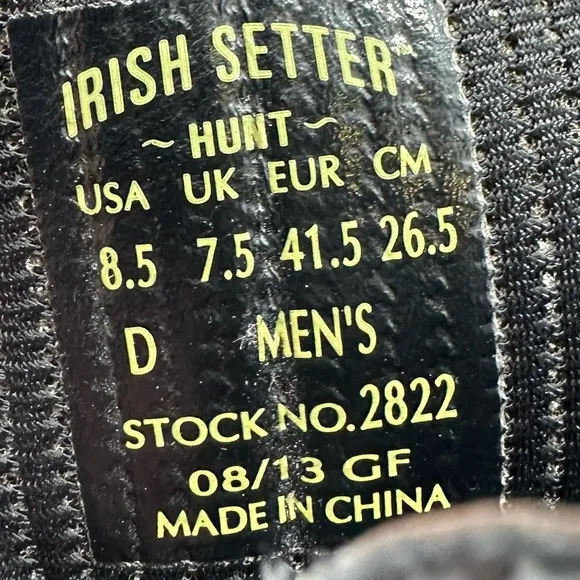 Red Wing Irish Setter Mens 8.5 Hunting Boots Camouflage 600G Mid Calf Insulated