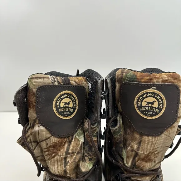 Red Wing Irish Setter Mens 8.5 Hunting Boots Camouflage 600G Mid Calf Insulated