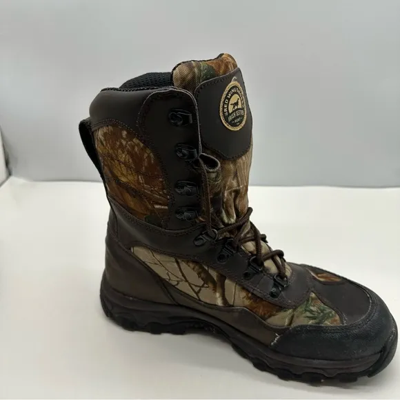 Red Wing Irish Setter Mens 8.5 Hunting Boots Camouflage 600G Mid Calf Insulated