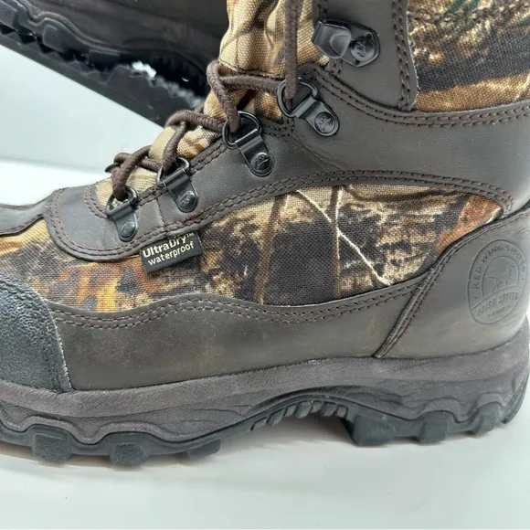 Red Wing Irish Setter Mens 8.5 Hunting Boots Camouflage 600G Mid Calf Insulated