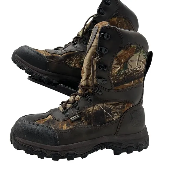 Red Wing Irish Setter Mens 8.5 Hunting Boots Camouflage 600G Mid Calf Insulated