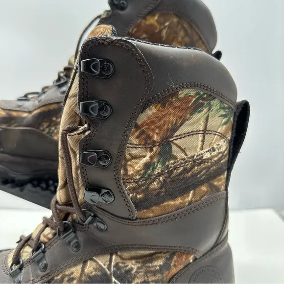 Red Wing Irish Setter Mens 8.5 Hunting Boots Camouflage 600G Mid Calf Insulated