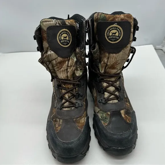 Red Wing Irish Setter Mens 8.5 Hunting Boots Camouflage 600G Mid Calf Insulated