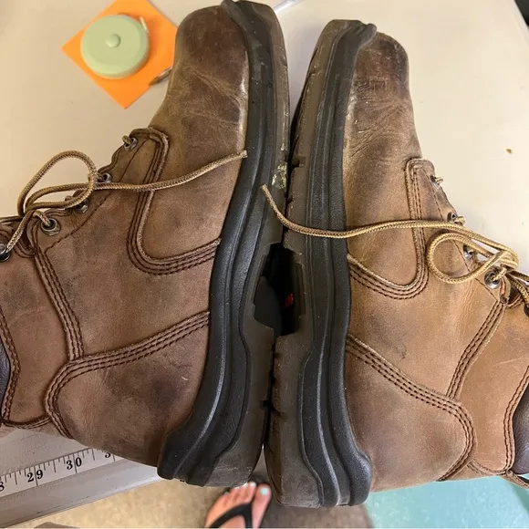 Red Wing Shoes | 8 Brown Leather Work Boots with Distressed Finish 2240