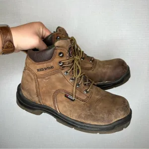 Red Wing Shoes | 8 Brown Leather Work Boots with Distressed Finish 2240