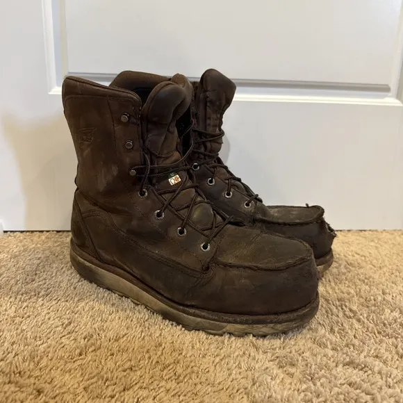 Red Wing Traction Tred Men's 9EE Brown Leather  Waterproof Safety Toe Boots 3522