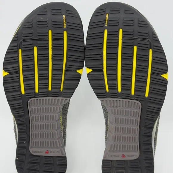 Reebok CrossFit Nano 5.0 Training Shoes Mens 13 Grey Black Yellow Sneaker V72408