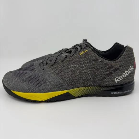 Reebok CrossFit Nano 5.0 Training Shoes Mens 13 Grey Black Yellow Sneaker V72408