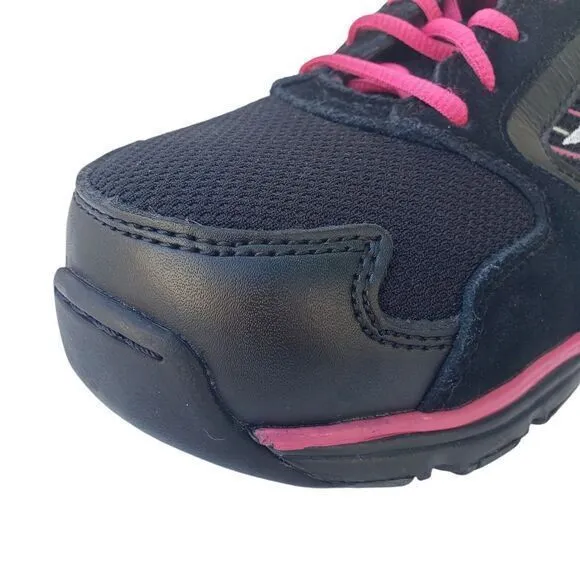 Reebok Men's Training Sneakers Shoes Size 7.5 W Black‎ Fuchsia Athletic Running