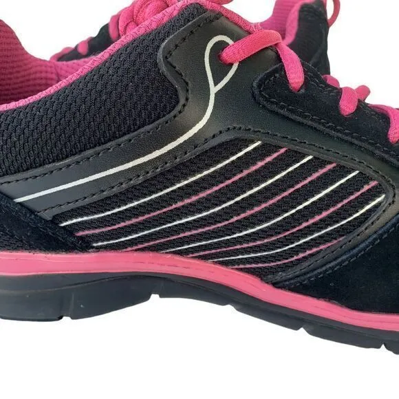 Reebok Men's Training Sneakers Shoes Size 7.5 W Black‎ Fuchsia Athletic Running