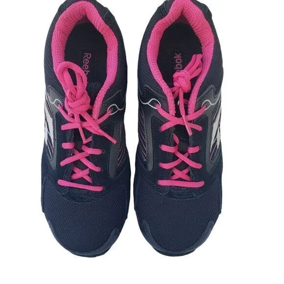 Reebok Men's Training Sneakers Shoes Size 7.5 W Black‎ Fuchsia Athletic Running
