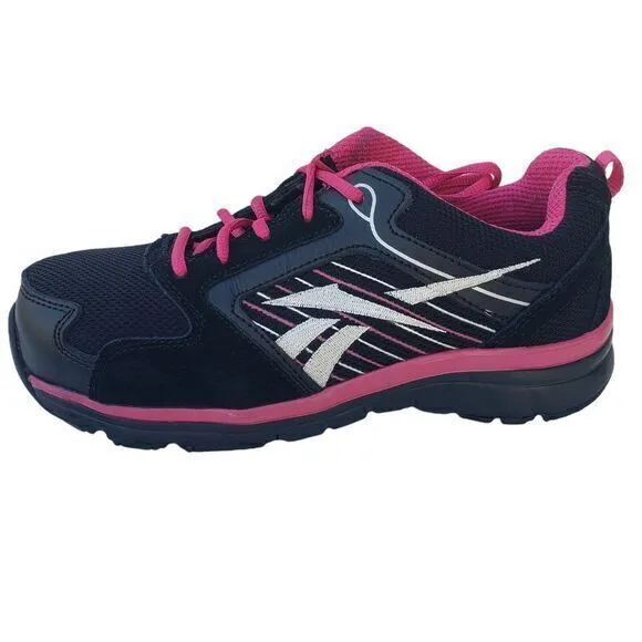 Reebok Men's Training Sneakers Shoes Size 7.5 W Black‎ Fuchsia Athletic Running