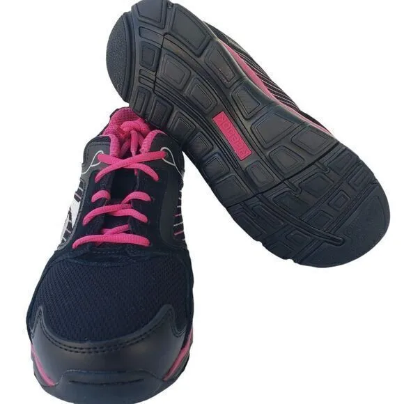 Reebok Men's Training Sneakers Shoes Size 7.5 W Black‎ Fuchsia Athletic Running